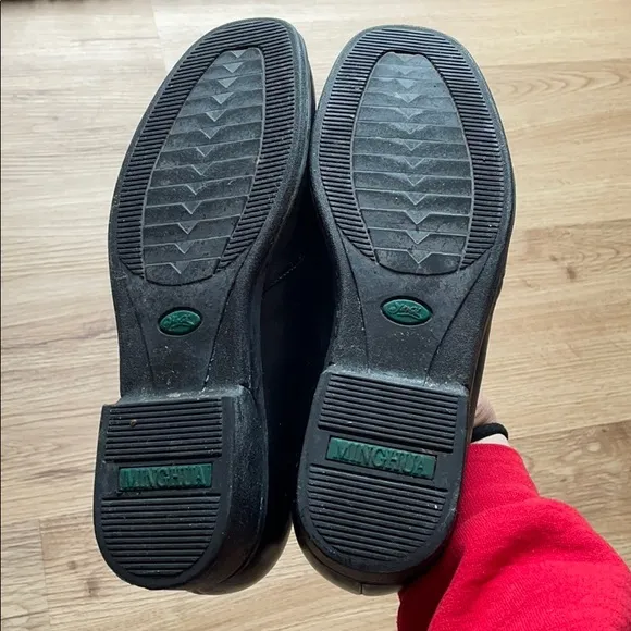 Black leather loafers size 9