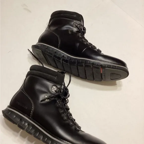 Black Leather Men's Hiking Boots