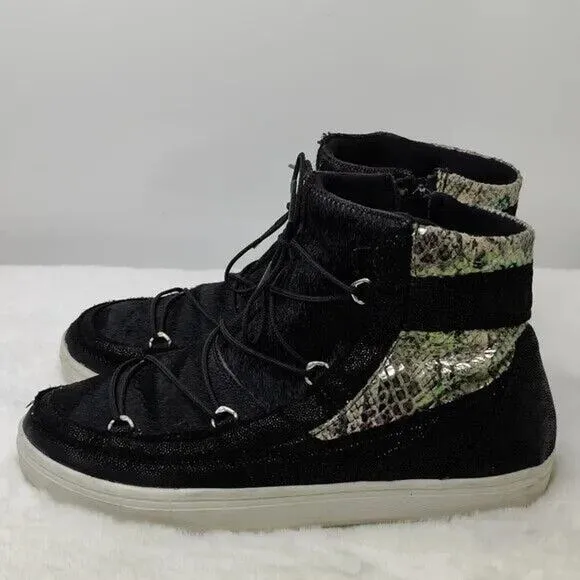 Black Moon Boot Leather Lace Up Winter Boot Size 9.5