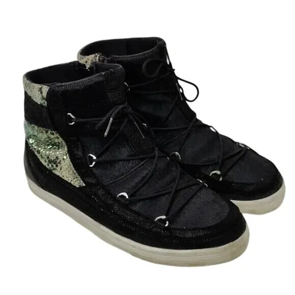 Black Moon Boot Leather Lace Up Winter Boot Size 9.5