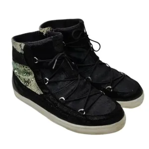 Black Moon Boot Leather Lace Up Winter Boot Size 9.5