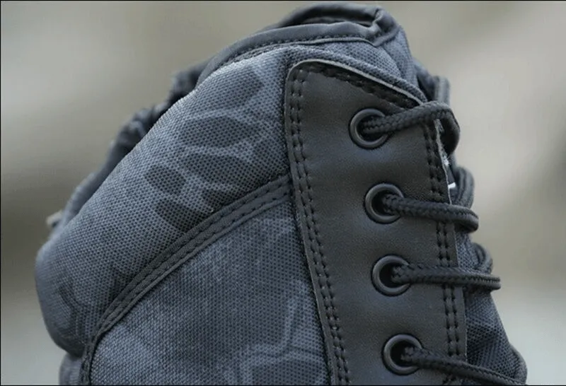 Black Python Military Tactical Boots with Snake Pattern and Waterproof Features