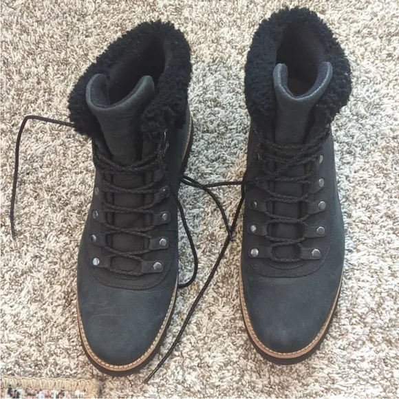 Black Winter Boots with Fur Lining🏔️COLE HAAN🏔️ZEROGRAND HIKER