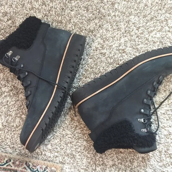 Black Winter Boots with Fur Lining🏔️COLE HAAN🏔️ZEROGRAND HIKER