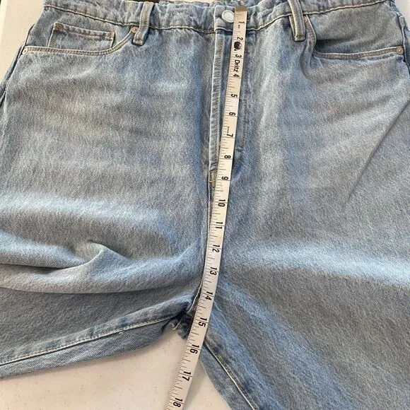 Blank NYC The Cooper Slim Straight Leg High Rise Button Fly Jeans Slit Hem Rigid