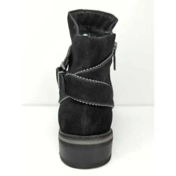 Blondo Boots Vital Ankle Booties Black Suede Casual Zip Waterproof Womens 8M