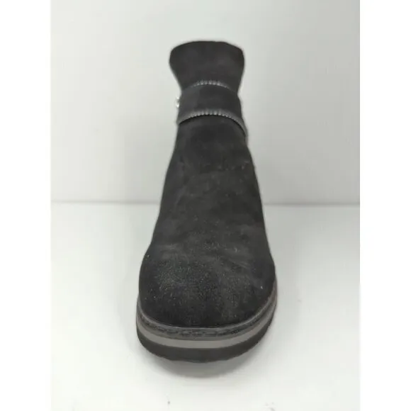 Blondo Boots Vital Ankle Booties Black Suede Casual Zip Waterproof Womens 8M