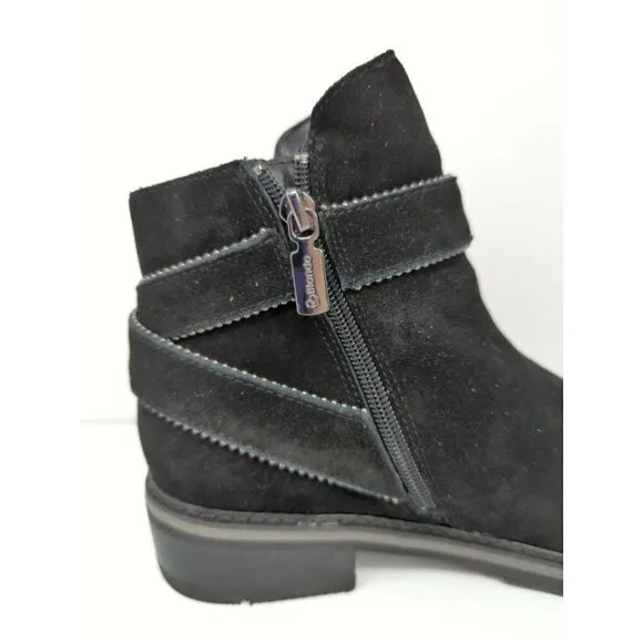 Blondo Boots Vital Ankle Booties Black Suede Casual Zip Waterproof Womens 8M