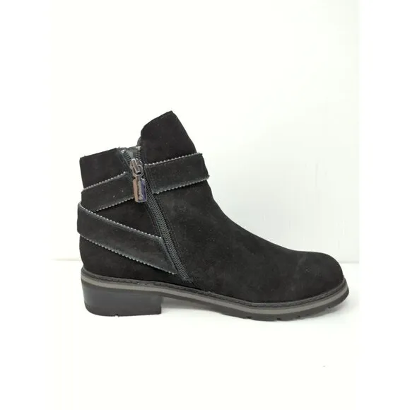 Blondo Boots Vital Ankle Booties Black Suede Casual Zip Waterproof Womens 8M