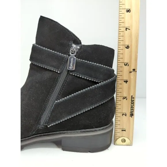 Blondo Boots Vital Ankle Booties Black Suede Casual Zip Waterproof Womens 8M
