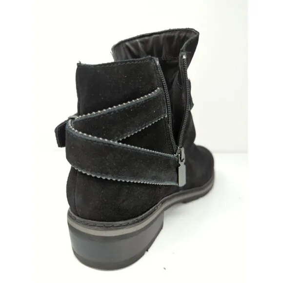 Blondo Boots Vital Ankle Booties Black Suede Casual Zip Waterproof Womens 8M