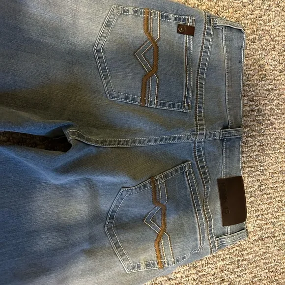 Blue Bootcut Jeans with Distressed Medium Wash (Rank 45)