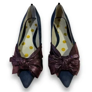 Boden Suede Pointed Toe Suede Vanessa Bow Heeled Flats Shoes