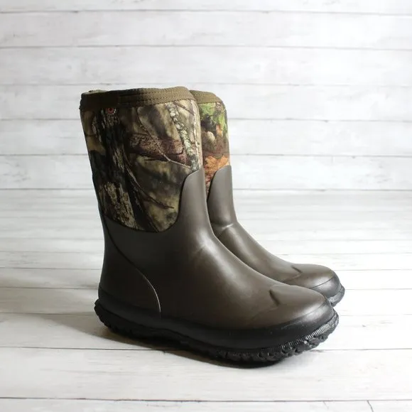 Bogs Boy's Waterproof Winter Snow Rain Boots Youth Size 3 Brown Camo