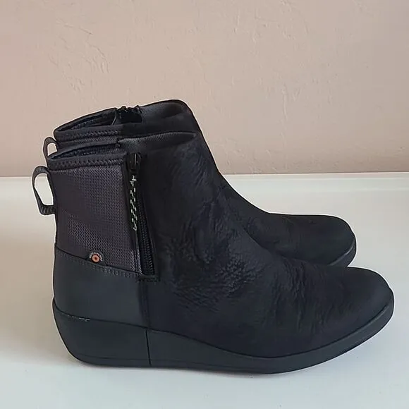 Bogs VISTA RUGGED Side Zip Hiker Boot Black Gray Women's Size US 9 EU 40