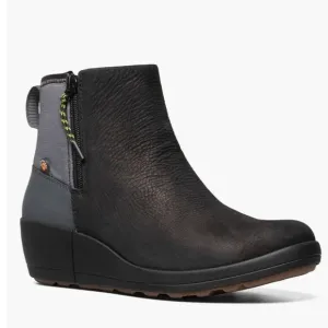 Bogs VISTA RUGGED Side Zip Hiker Boot Black Gray Women's Size US 9 EU 40