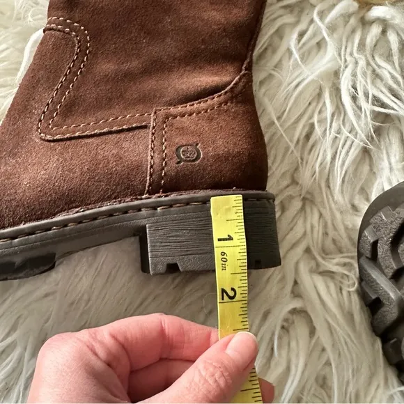 Born Audie brown suede leather booties winter boots ladies 7 NEW‎