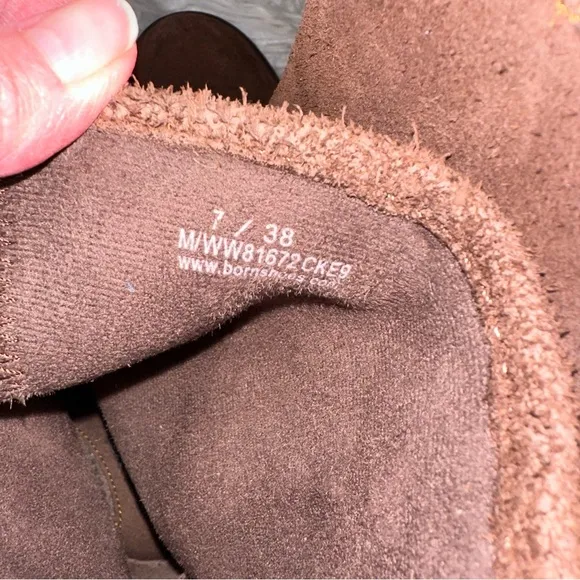 Born Audie brown suede leather booties winter boots ladies 7 NEW‎