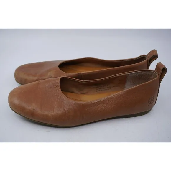 Born Ballet Flats Women's 6 M Tan Leather Beca Slip On Comfort Casual Shoes