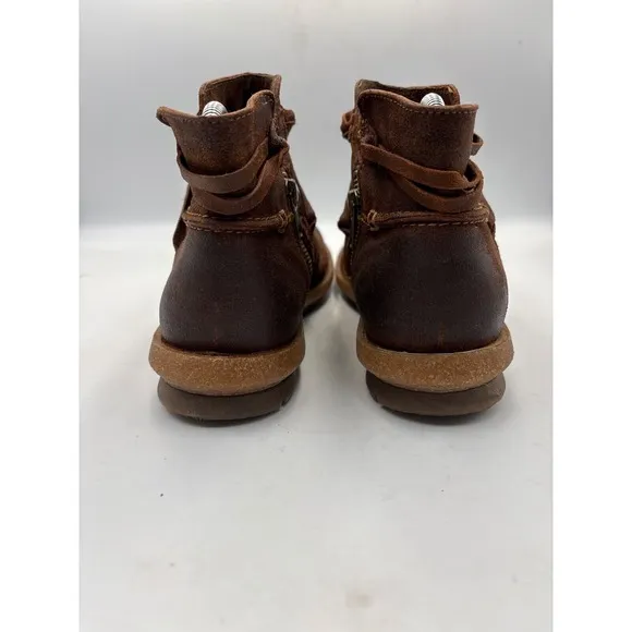 Born Boots Womens 9.5 Tarklin Ankle Booties Brown Glazed ginger Distressed