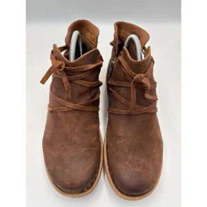 Born Boots Womens 9.5 Tarklin Ankle Booties Brown Glazed ginger Distressed