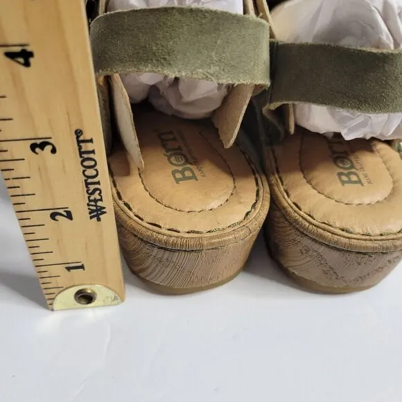 BORN Leather Alianna Platform Comfort Clogs Women Size 6