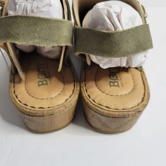 BORN Leather Alianna Platform Comfort Clogs Women Size 6