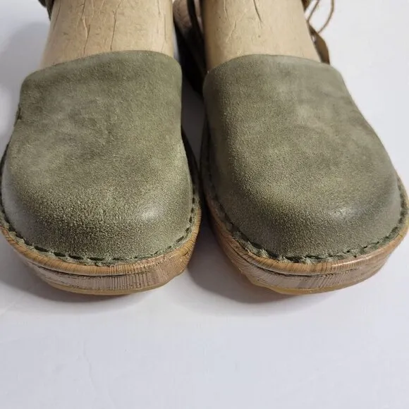 BORN Leather Alianna Platform Comfort Clogs Women Size 6