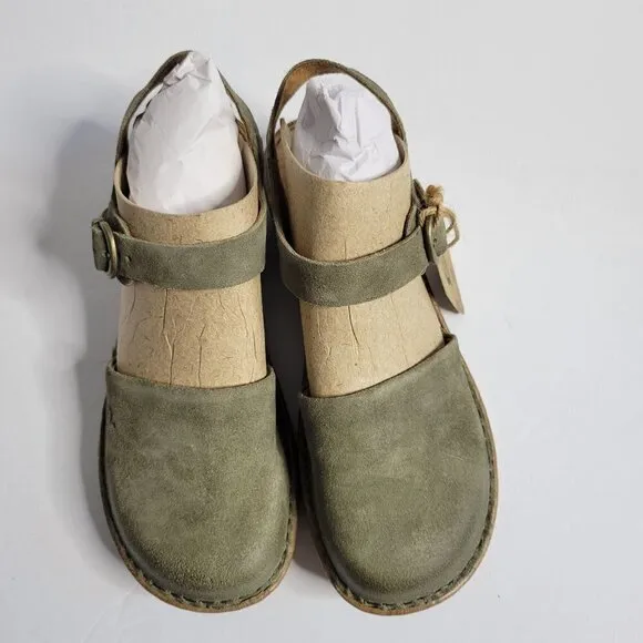 BORN Leather Alianna Platform Comfort Clogs Women Size 6