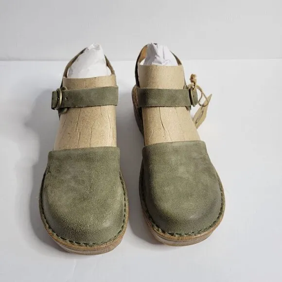 BORN Leather Alianna Platform Comfort Clogs Women Size 6
