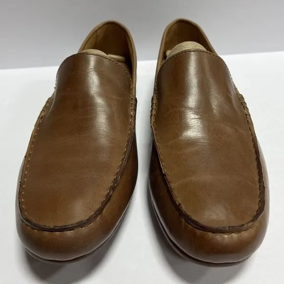 Born Men's Allan, Tan Leather Slip-On Loafers, Size 13 M