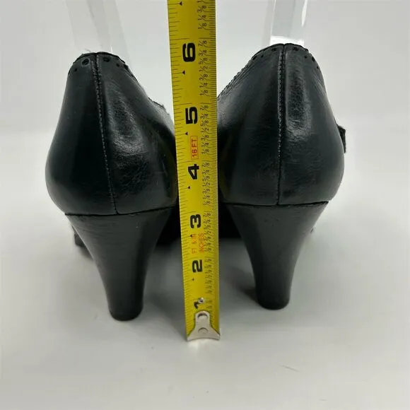 Born Women's Black Leather Mary Jane Block Heel Pumps Formal Shoes Size 9