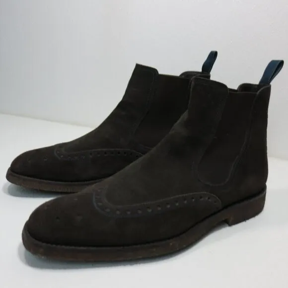 Boss Tailord Chelsea Suede Leather Dress Boots Footwear Shoes Men's Botas 10.5