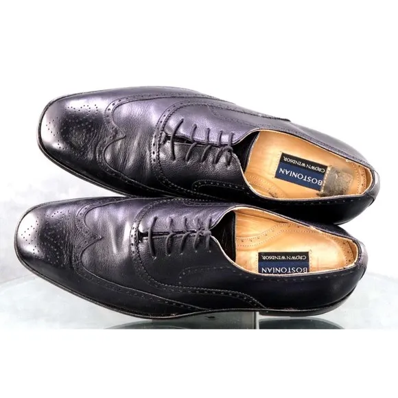 Bostonian Crown Windsor Men's Wingtip Brogue Dress Shoes Size 11.5 Black 22341