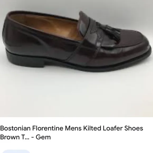 Bostonian loafers Black Leather Florentine Kilted dress shoes. SZ 9.5. NWOT