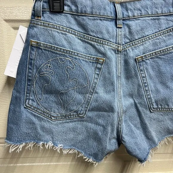 Boyish THE CODY Denim High Rise Cut Off Short Sz 26 in BLUE PLANET