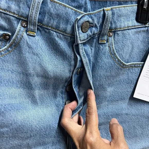 Boyish THE CODY Denim High Rise Cut Off Short Sz 26 in BLUE PLANET
