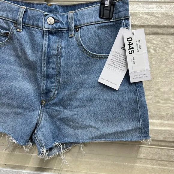 Boyish THE CODY Denim High Rise Cut Off Short Sz 26 in BLUE PLANET