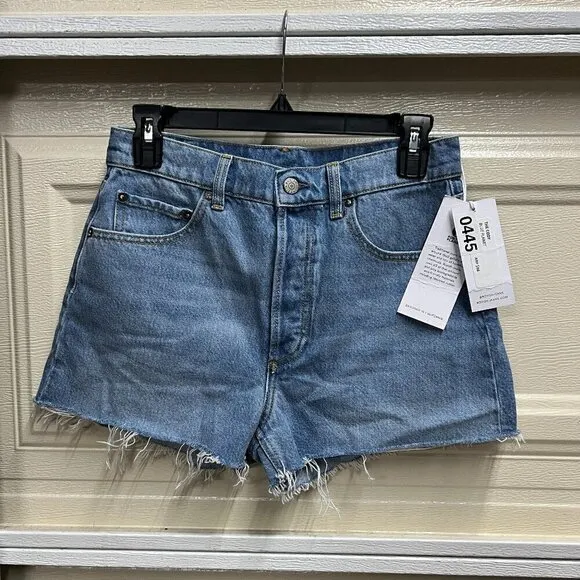 Boyish THE CODY Denim High Rise Cut Off Short Sz 26 in BLUE PLANET