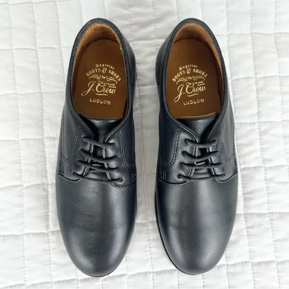 Boys Oxford Dress Shoes in Black Leather Size 2