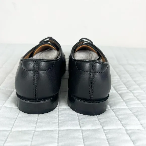 Boys Oxford Dress Shoes in Black Leather Size 2