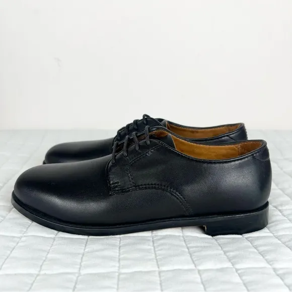 Boys Oxford Dress Shoes in Black Leather Size 2