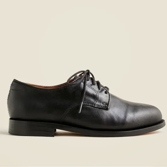 Boys Oxford Dress Shoes in Black Leather Size 2