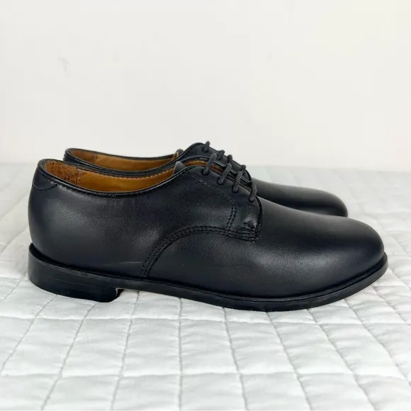 Boys Oxford Dress Shoes in Black Leather Size 2