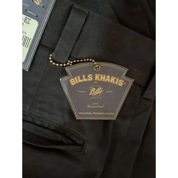 BRAND NEW-Bills khakis M3 SZ 37X35 PLAIN TRIM FIT‎ BLACK MSRP $165