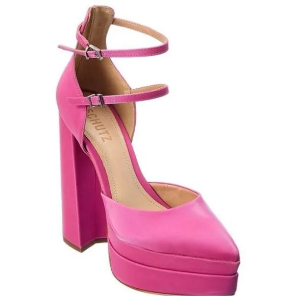 BRAND NEW SCHUTZ ELYSEE PLATFORM SEXY HIGH HEELS  POINTED-TOES CHUNKY PUMPS