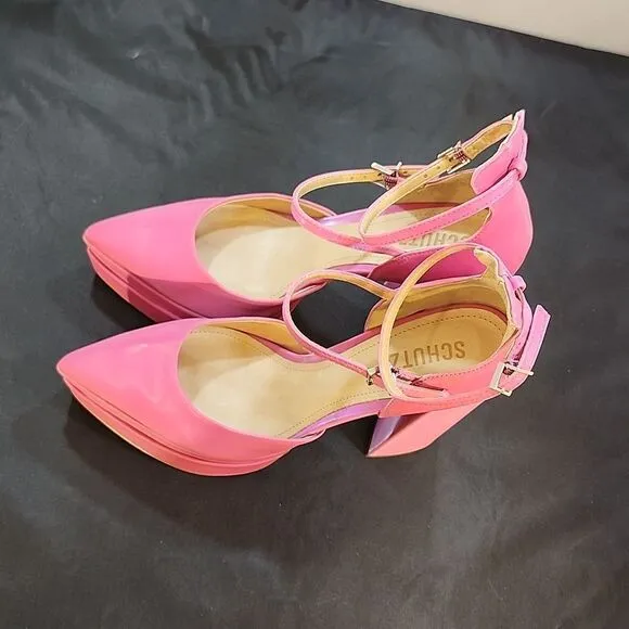 BRAND NEW SCHUTZ ELYSEE PLATFORM SEXY HIGH HEELS  POINTED-TOES CHUNKY PUMPS