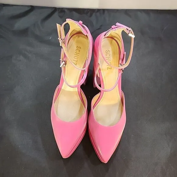 BRAND NEW SCHUTZ ELYSEE PLATFORM SEXY HIGH HEELS  POINTED-TOES CHUNKY PUMPS