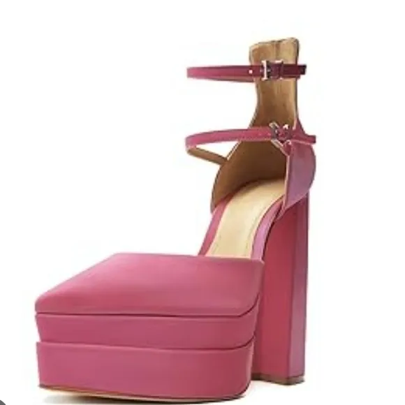 BRAND NEW SCHUTZ ELYSEE PLATFORM SEXY HIGH HEELS  POINTED-TOES CHUNKY PUMPS