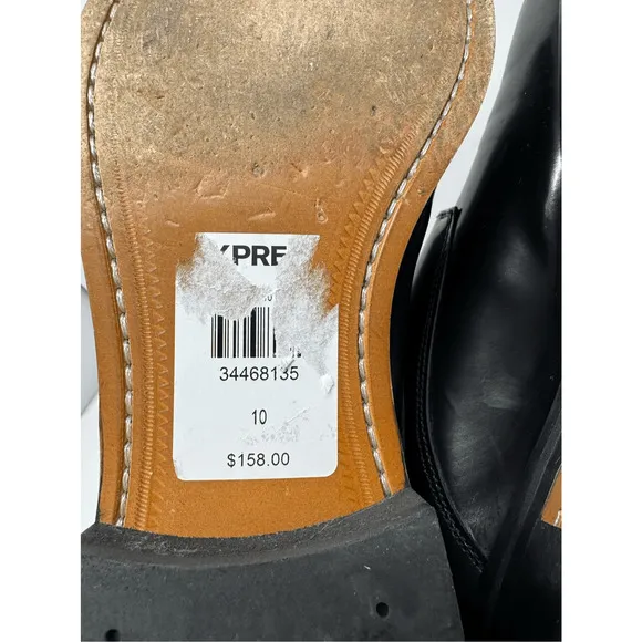 Brand New Express Men’s Size 10.5 Black Genuine Leather Dress Oxford Shoes $150